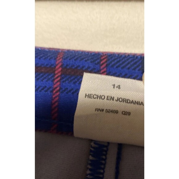 Womens Time and Tru Ponte Capri Pants Blue Plaid Size 14 ( No Pockets ) 34x24 - Picture 5 of 16